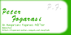 peter fogarasi business card